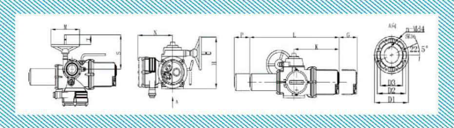多回转电动执行器外形及安装形式