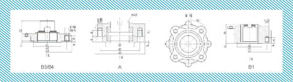 VQ003~VQ060型电动执行器输出端连接法兰