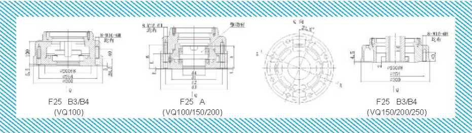 VQ100~VQ250电动执行器输出端连接法兰